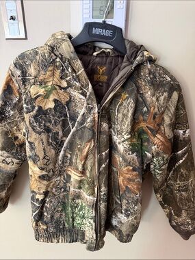 Hot Shot Kids' Camo Hooded Jacket - Brown/Green